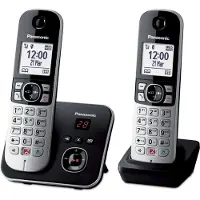 Panasonic KX-TG6862JTB, DECT-Telefon, Kabelloses Mobilteil, Freisprecheinrichtung, Anrufer-Identifikation, Schwarz, Silber