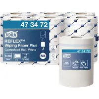 Tork Mehrzweck-Papierwischtücher Reflex 473472, 2-lagig, Innenabrollung M4, L 150 m x B 194 mm, Ø 185 mm, 6 Rollen á 150,8 m, weiß