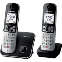 Panasonic KX-TG6852JTB, DECT-Telefon, Kabelloses Mobilteil, Freisprecheinrichtung, 200 Eintragungen, Anrufer-Identifikation, Schwarz, Grau