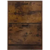 ML-Design Schuhschrank 2 Klappfächer Dunkelbraun 60x24x84 cm Vintage Schuhkipper 12 Paar Schuhe Flurregal
