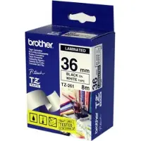Brother TZ-261, Schwarz auf weiss, TZ, Schwarz, Japan, Glanz,