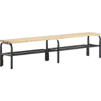Sypro Sitzbank, Holzleisten, mit Schuhrost, TxH 350x450 mm, Länge 1500 mm, RAL 7016