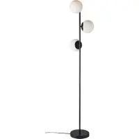 Nordlux Stehlampe Lilly 3-flammig schwarz mit weißer Kugel