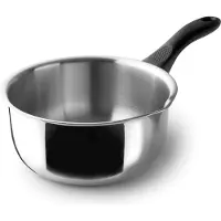 Lacor - 31318 - Garinox Gerader Topf mit Ausgießer, Edelstahl, Ausgießer, ergonomischer Bakelitgriff, 2 Liter, Induktionsgeeignet, nicht backofengeeig
