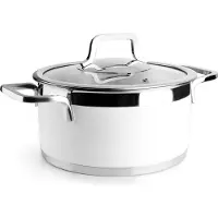 Lacor Edelstahl Buffet-Kochtopf mit Deckel - Weiß Edelstahl Buffet-Kochtopf mit Deckel - Weiß