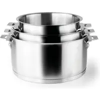 Lacor Set aus 3 edelstahl-kochtöpfen (16 / 18 / 20 cm) + griff 56610