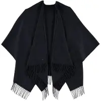 Fraas Feingestrickter Poncho mit Fransen