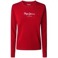 Pepe Jeans für Damen. PL505203 Neu Virginia T-shirt rot (M), Lässig, Baumwolle, Langarm