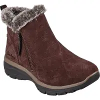 SKECHERS Damen Stiefeletten/ Ankle Boots Braun Leder-Textil-Mix Größe: 39