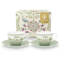 Pip studio Tasse & Untertasse Lily & Lotus Light Green 280 ml (Set von 2)