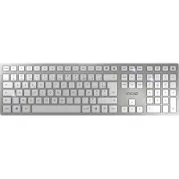 Cherry DW 9100 SLIM, Kabellos, RF Wireless + Bluetooth, AZERTY, Silber, Maus enthalten