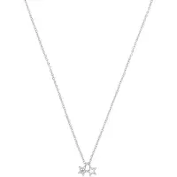 Amor Kette mit Anhänger für Damen, Sterling Silber 925 rhodiniert, Zirkonia (synth.) | Stern amor Silber