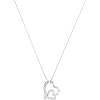 Amor Kette mit Anhänger für Damen, 925 Sterling Silber, Zirkonia (synth.) |Herz amor Silber