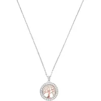 Amor Kette mit Anhänger für Damen, Sterling Silber 925, Zirkonia (synth.) Lebensbaum amor Bicolor