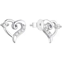 Amor Ohrstecker für Damen, 925 Sterling Silber, Zirkonia (synth.) | Herz amor Silber