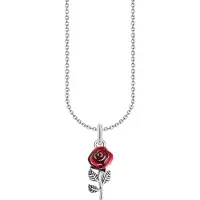 Thomas Sabo KE2219-664-10-L45V Damen-Halskette mit rotem Rosen-Anhänger Silber