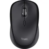 Trust ODY II Leise Tastatur Maus Set Kabellos Deutsches QWERTZ Layout, Flachen Tasten, Beidhändig Funkmaus 800-1600 DPI, Spritzwassergeschützt, EIN USB-Empfänger, für PC Computer Laptop Mac - Schwarz