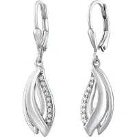 Silvego Glittering silver earrings with Nioba QREE513 zircons