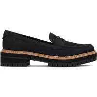 Toms Cara Leder Damen Schwarz Loafers