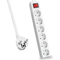 Helos 262797, 3 m, Drinnen, 1,5 mm², Weiß, 6 AC-Ausgänge, 230 V