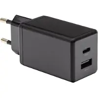 PATONA Premium-Ladegerät GaN PD45W 1xUSB-C 1xUSB-A PD3.0 QC3.0 Schwarz