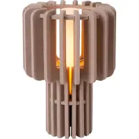 Lucide Tischlampe Rollo, creme / amber, für Wohn- / Esszimmer, Textil / Stoff / Seide, Tischlampe