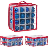 Relaxdays 3x Weihnachtskugel-Aufbewahrungsbox