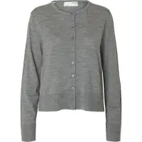 Selected Damen Pullover & Cardigans Slfthea Ls Knit Merino Cardigan - Grijs - Größe S