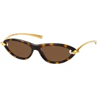 Bottega Veneta BV1390S Damen-Sonnenbrille Vollrand Cat Eye Kunststoff-Gestell, braun
