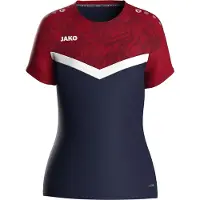 Jako Damen T-Shirt Iconic 6124-901 40 - Marine/Chili Rot - 40