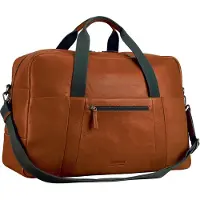 Leonhard heyden Leder Reisetasche Hamburg Travel Bag Cognac braun