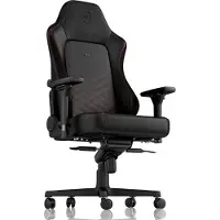 Noblechairs Hero PolyurethanLeather, Luftgefüllter Sitz, Gepolsterte Rückenlehne, Schwarz, Schwarz, Rot, Stahl, Schwarz