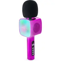 BigBen Interactive Bluetooth portabler Lautsprecher Party Mic Mikrofon Licht LED pink AU387063