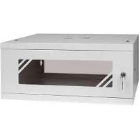 Stalflex Rack Cabinet 19" 4U 450mm Glass Door Gray RC19-4U-450GG Stalflex