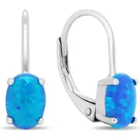 Brilio Silver - Elegant silver earrings with synthetic opals EA386WB