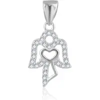Beneto Silver pendant with zircons Andílek AGH678