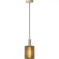 Lucide Pendellampe Lambres Ø 15 cm taupe