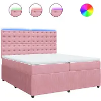 Syfax Boxspringbett mit Matratze Rosa 200x200 cm Samt