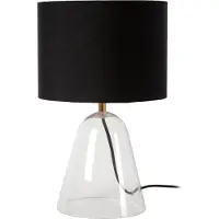 Lucide Tischlampe Campana Glas mit schwarzem Schirm 40 cm