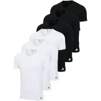 Adidas Herren T-Shirt, 6er Pack - V-Neck Shirt, Active Core Cotton, einfarbig