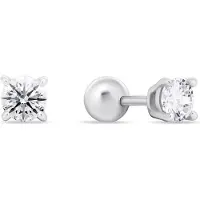 Brilio Silver - Silver stud earrings with clear zircons EA923/4/5W - Diameter: 0.6 cm
