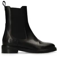 Manfield Schwarze Chelsea Boots aus Leder | Größe 39