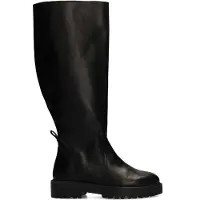 Manfield Schwarze Lederstiefel mit weitem Schaft | Größe 39