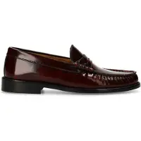 Manfield Bordeauxrote Leder-Loafer | Größe 38