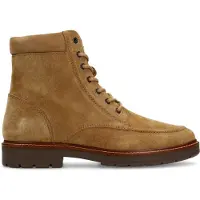 Manfield Beigefarbene Schnürboots aus Veloursleder | Größe 43