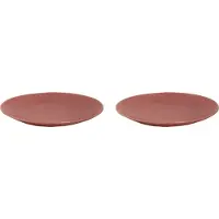 Mammoet Spirit Teller flach - 2er-Set, Steinzeug, Ø 27,5 cm, altrosa, Seidenglanz, handwerkliche Form, für Pizza, Menü oder als Servierteller