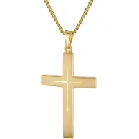 Trendor 28862 Herren Kreuz-Anhänger Gold 333/8K Mit Vergoldeter Halskette