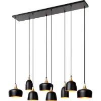 Lucide 8-Licht Pendellampe Chayanne Design Schwarz mit Gold
