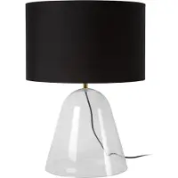 Lucide Tischlampe Campana Glas mit schwarzem Schirm 25 cm