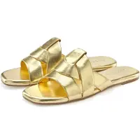 LASCANA Pantolette Mule, Sommerschuh, offener Schuh, Sandale, goldfarben Größe 36